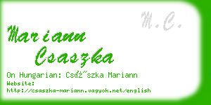 mariann csaszka business card